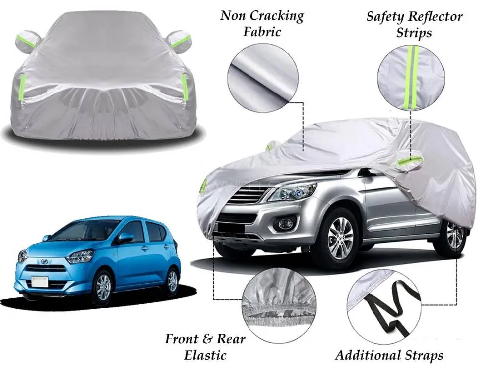 Daihatsu Mira 2018 - 23 Top Cover | Side Mirror Pockets | Reflector Strips | 100% Dust & Water Proof Image-1