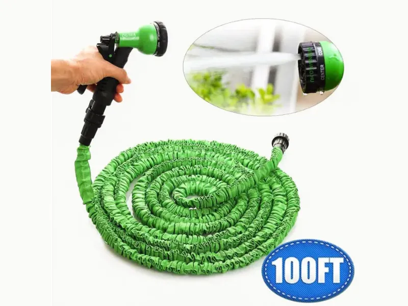 Expandable Flexible Magic Water Hose Pipe with Spray Gun – 100ft (30m) – Leak-Proof & Lightweight Image-1