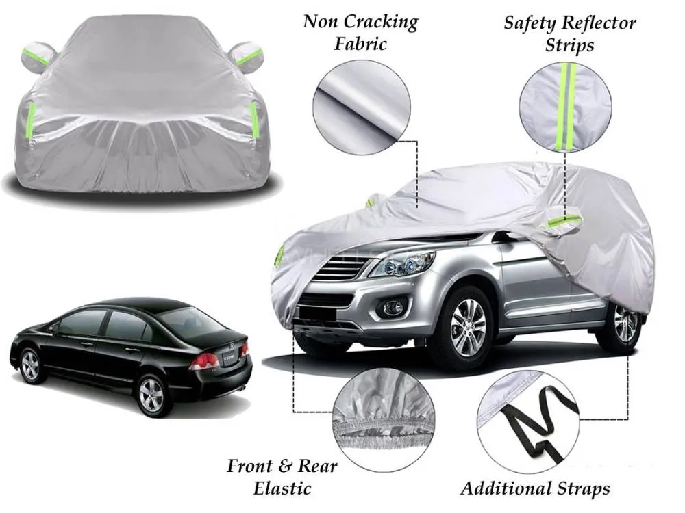 Honda Civic 2007 - 2012 Top Cover | Side Mirror Pockets | Reflector Strips | 100% Dust & Water Proof Image-1