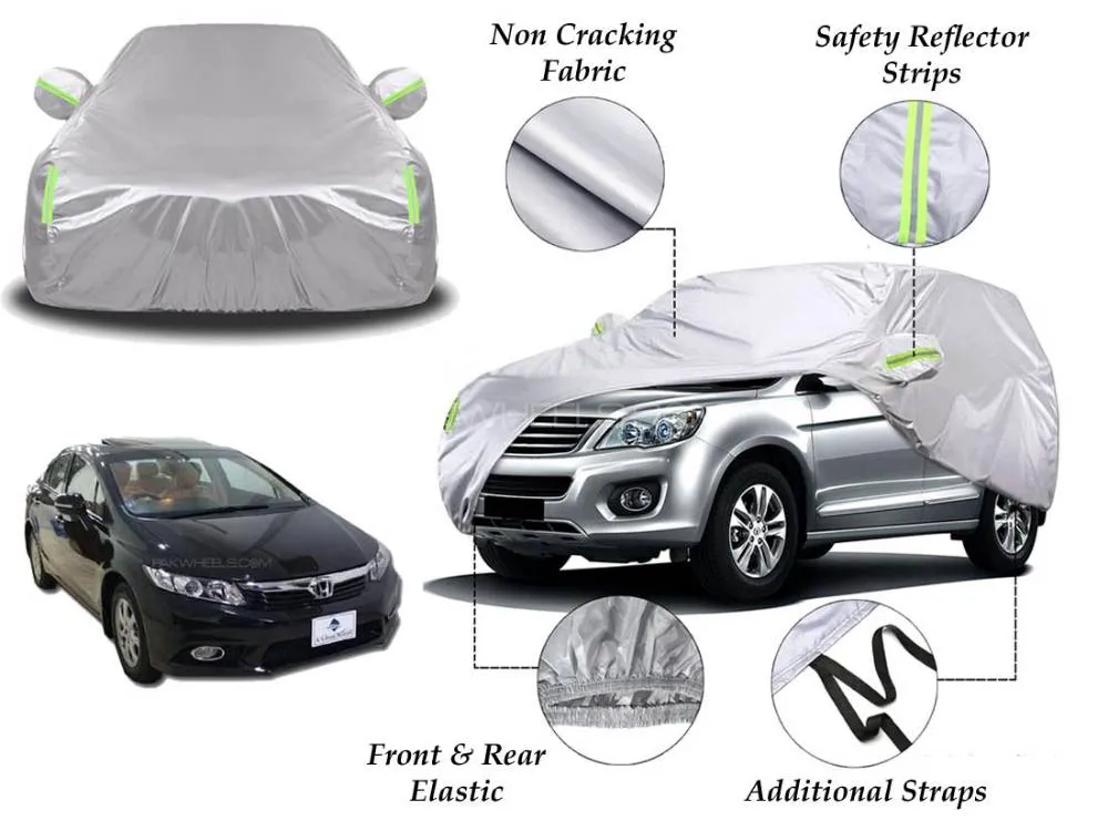 Honda Civic 2013 - 2015 Top Cover | Side Mirror Pockets | Reflector Strips | 100% Dust & Water Proof Image-1