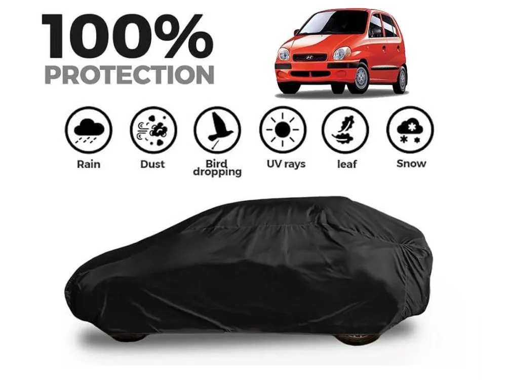 Hyundai Santro Executive Top Cover | Black Coat Top Cover | Water & Dust Proof | Anti-Heat Crack Image-1