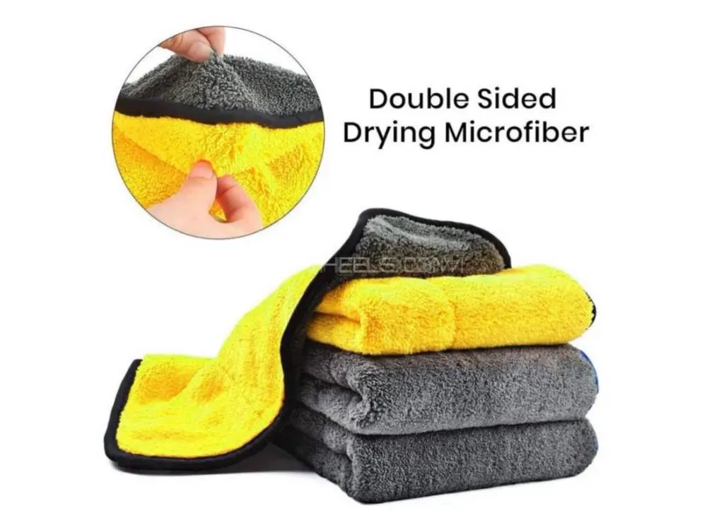 Microfiber Cloth | Microfiber Towel | Double Sided Plush Microfiber | Long Hair Plush | Pack Of 3 Image-1