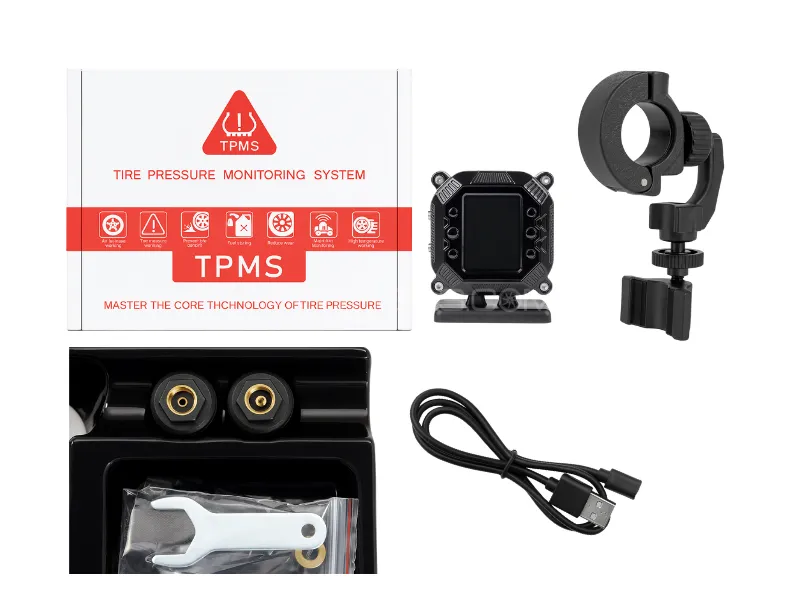 Motorcycle Tire Pressure Monitoring System (TPMS) – Digital Display with External Sensors Image-1
