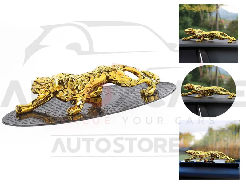 Panther for Car Dashboard Decoration | Golden Tiger Leopard Ornaments Animal Cheetah for Auto Interi Image-1