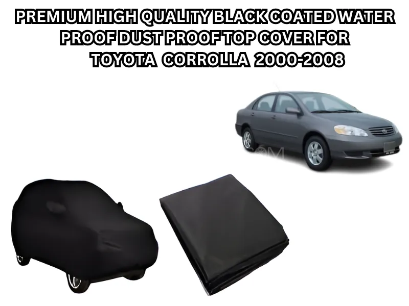 Premium  Combo Pack – Black Velvet Seat Cushion, Black Coated Top Cover for Toyota Corolla 2003-2008 Image-1