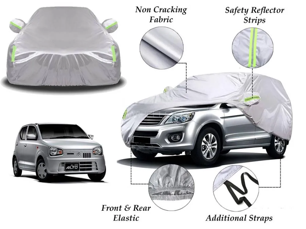 Suzuki Alto 2019 - 2025 Top Cover | Side Mirror Pockets | Reflector Strips | 100% Dust & Water Proof Image-1