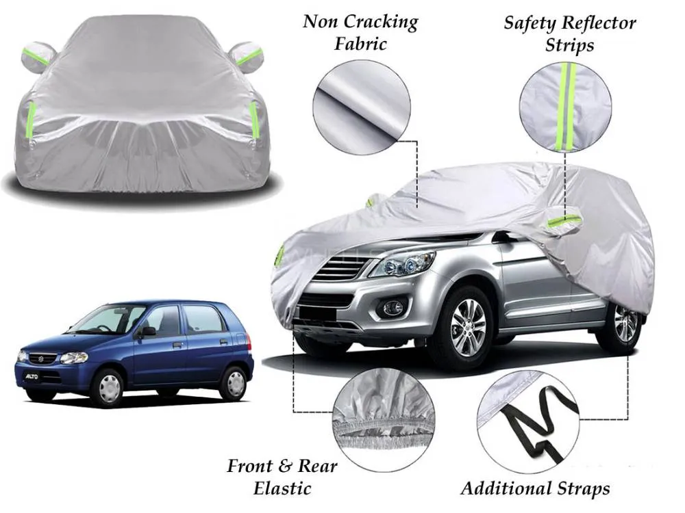 Suzuki Alto Vxr Top Cover | Side Mirror Pockets | Reflector Strips | 100% Dust & Water Proof Image-1