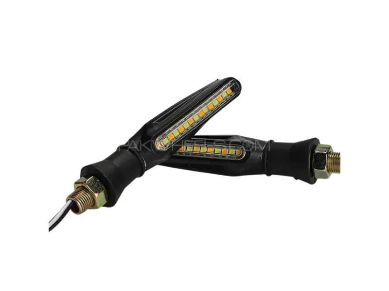 2Pcs Audi Flow Style LED Motorcycle Turn Signal Indicators | Sequential Flowing Bike Indicators Image-1