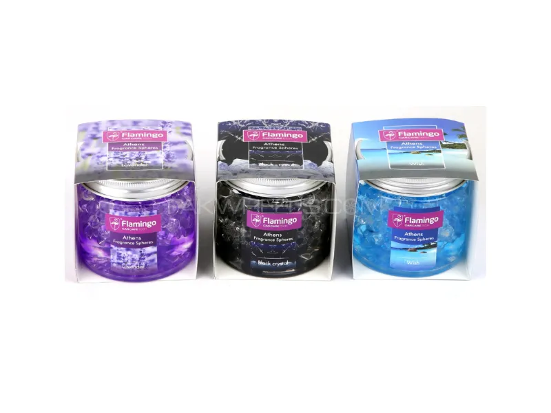 Flamingo Athens Sphere Car Air Freshener – Pack of 3 (Black Crystal, Lavender, Wish) Image-1