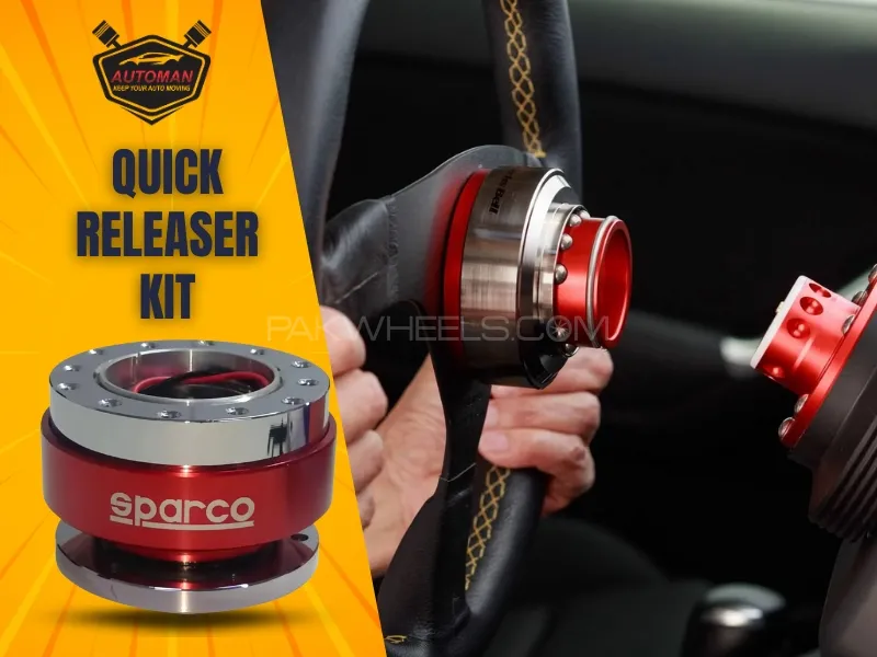 Red Steering Wheel Quick Releaser Kit – Easy & Fast Installation, Durable Design Image-1