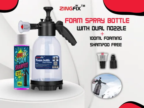 Zingfix Foam Bottle Spray With Dual Nozzle with Free 100ML Foam Shampoo Zingfix Foam Bottle Spray With Dual Nozzle with Free 100ML Foam Shampoo
