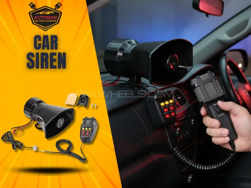 Automotive Electronic Siren (With Amplifier + Speaker + Pa System) 100W 12V (China) Premium Quality  Image-1