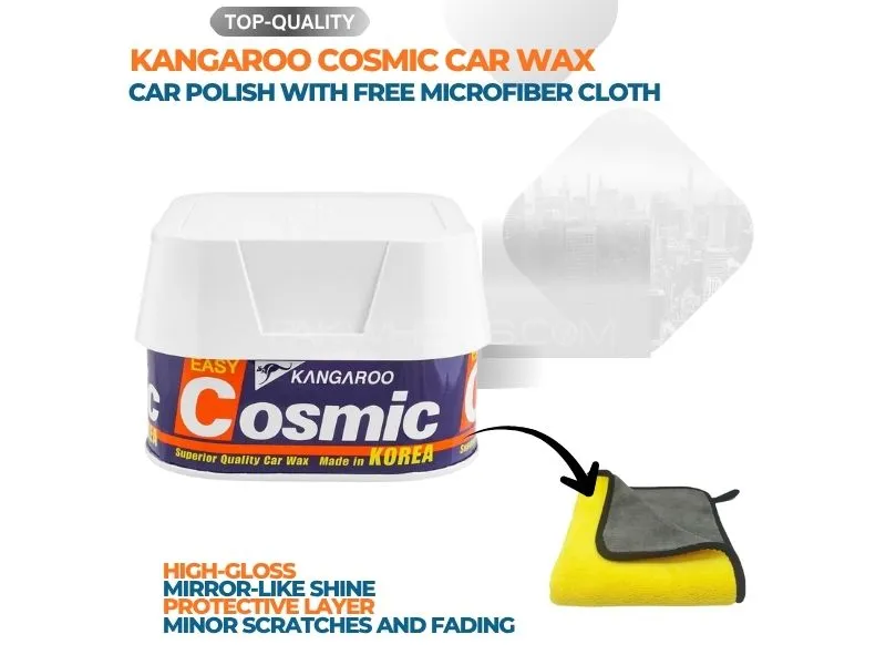 Kangaroo Cosmic Car Wax | Premium Shine & Protection | Free Soft Microfiber Cloth Image-1