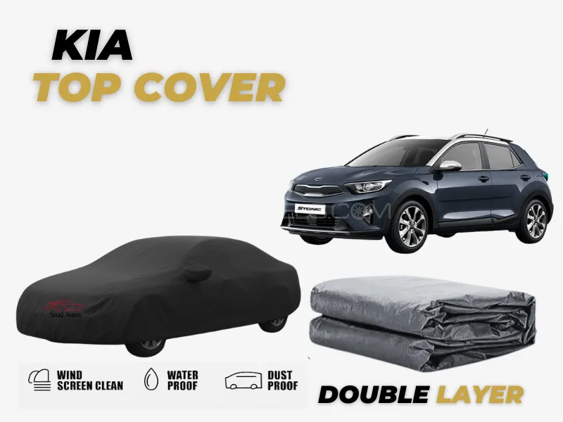 Kia Stonic 2021–2024 EX | Black Double Layer Car Top Cover | Waterproof & Scratch Resistant Image-1