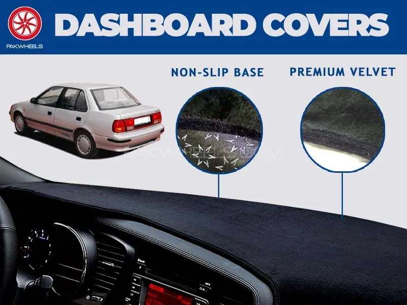 PakWheels Velvet Dashboard Cover For Suzuki Margalla | Non-Slip | Washable | Heat Proof Image-1