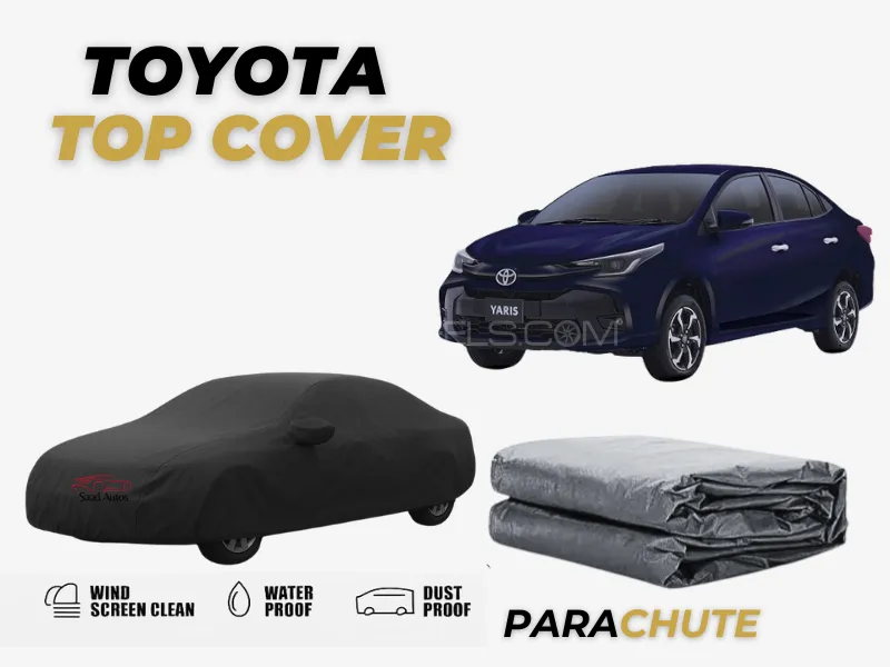 Toyota Yaris 2025 | Black Parachute Top Cover | Waterproof & Scratch Resistant Image-1