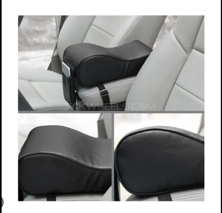 1 Pc Car Leather Armrest Pad | Universal Center Console Cushion Cover for Comfortable Driving Image-1