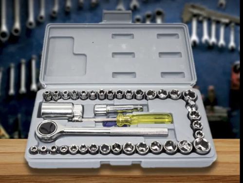 40 Pcs Combination Socket Wrench Set | Metric & SAE | Portable Ratchet Repair Tool Kit 40 Pcs Combination Socket Wrench Set | Metric & SAE | Portable Ratchet Repair Tool Kit