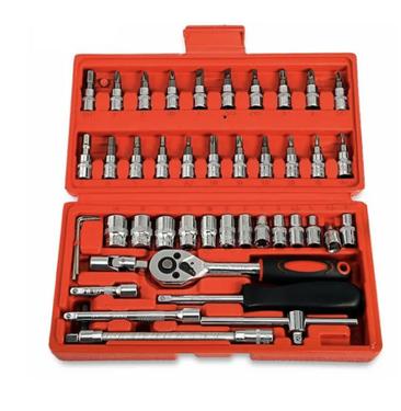 46 Pcs Combination Socket Wrench Set | Ratchet Repair Tool Kit | Portable Chrome Vanadium Set 46 Pcs Combination Socket Wrench Set | Ratchet Repair Tool Kit | Portable Chrome Vanadium Set