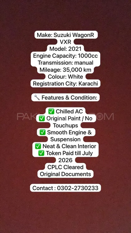 Suzuki Wagon R 2021 for Sale in Karachi Image-1