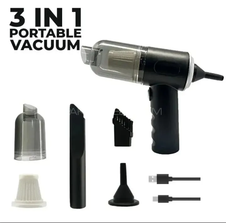 1 Pc Compact Portable Car Vacuum | Effortless Cleaning Tool Image-1