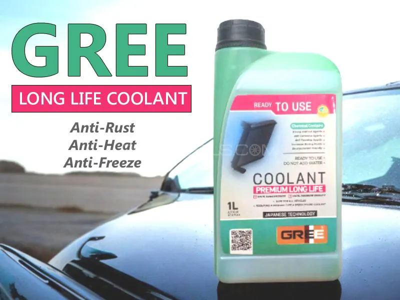 GREE GREEN COOLANT - 1 LITRE - ANTI-HEAT - ANTI-RUST  - LONG LIFE COOLANT Image-1