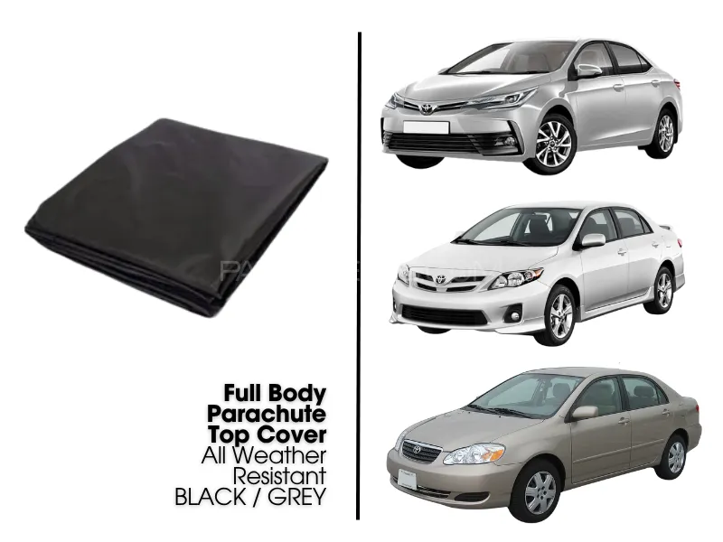 Toyota Corolla | & similar cars Full Body | Parachute | Top Cover | All Weather Resistant BLACK / GR Image-1