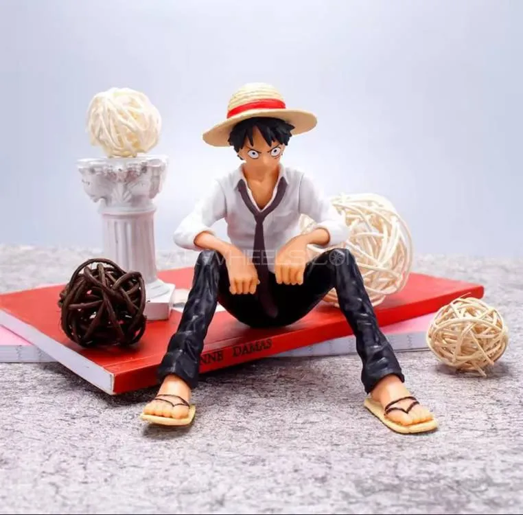 12cm One Piece Anime Figure Luffy Sitting Position Action Figure PVC Image-1