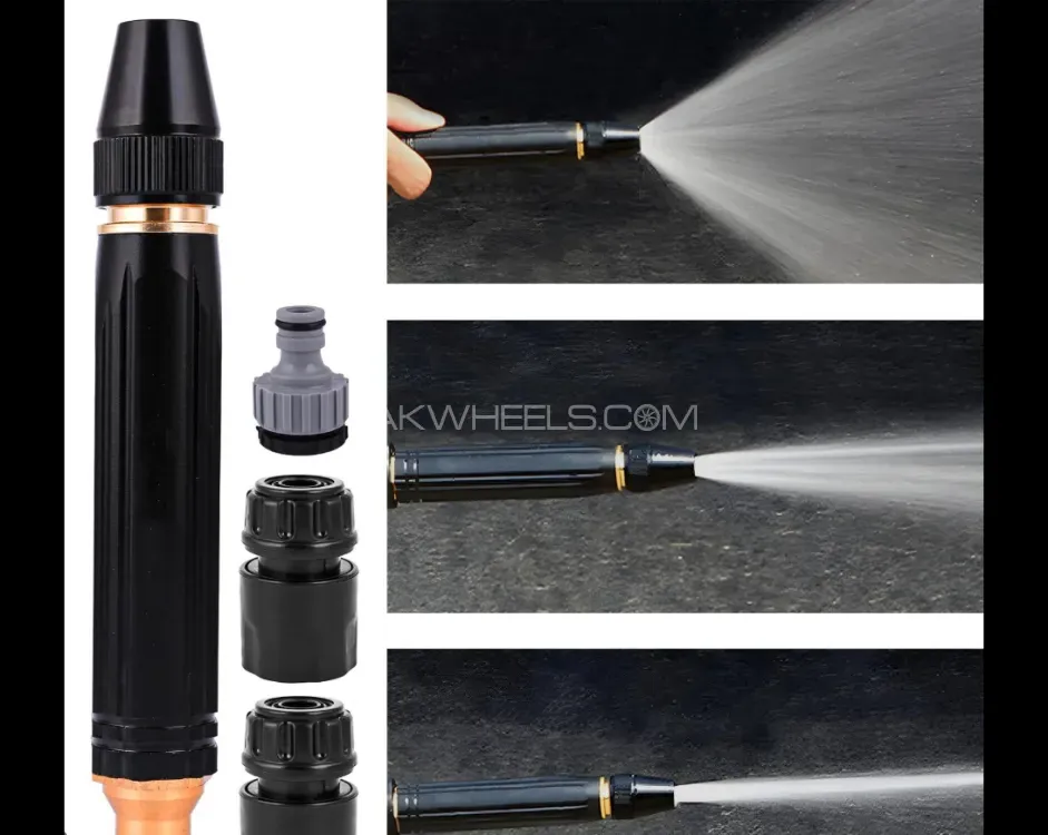 Adjustable High-Pressure Water Spray Nozzle Set – 3 Nozzle Modes,Heavy-Duty Metal Jet Nozzle for Car Image-1