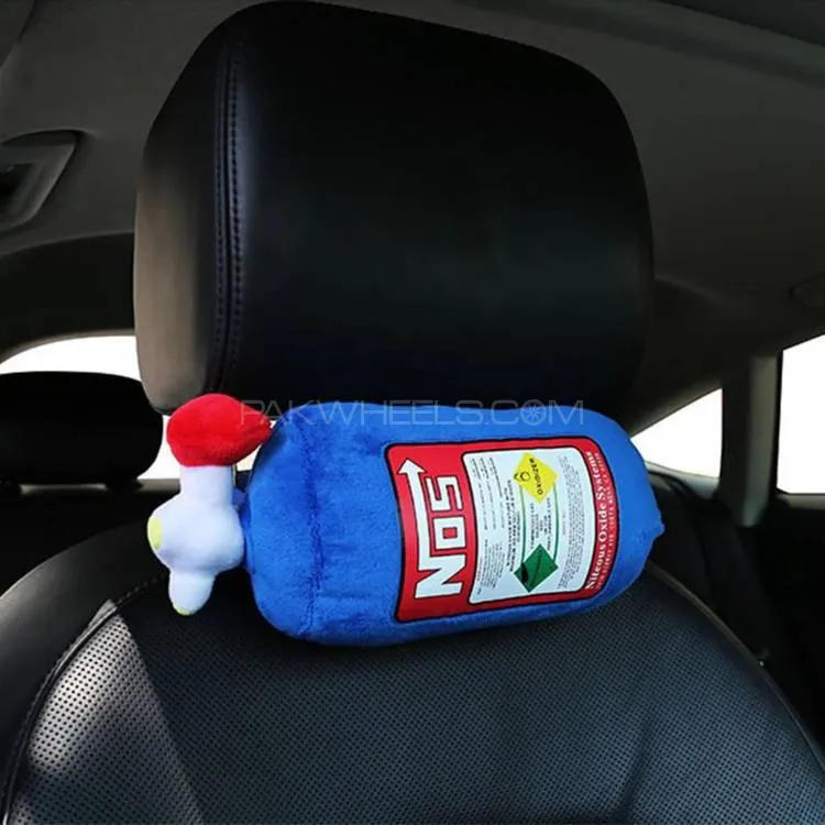 NOS Bottle Style Car Pillow – Universal Seat Headrest Cushion for Comfort Image-1