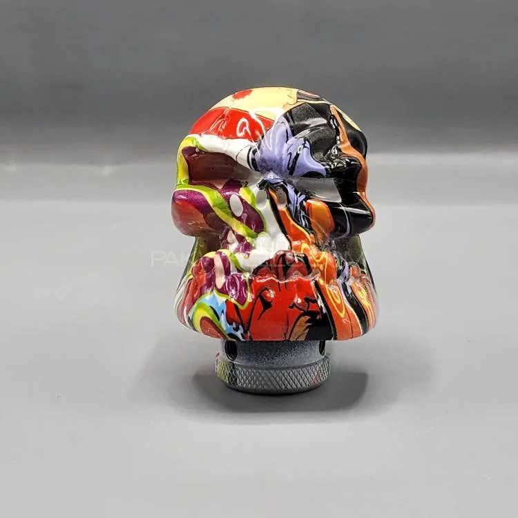 Skull Style Manual Gear Stick – Hydro Dipped Knob for Car Interior Upgrade Image-1