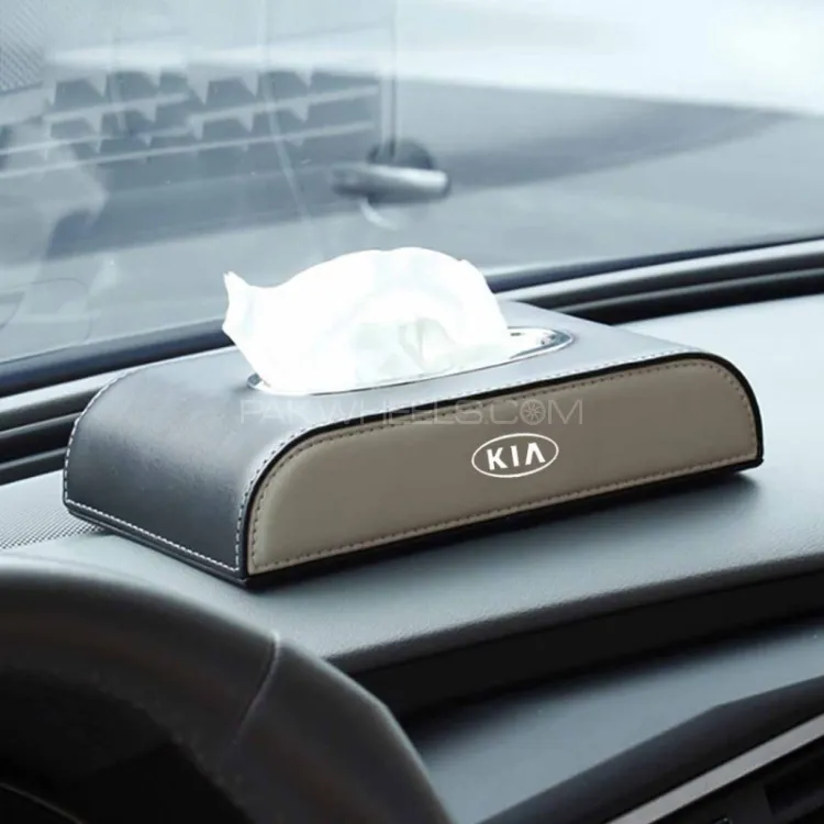 TOYOTA, HONDA, SUZUKI, KIA Logo Car Tissue Box – Beige & Black Premium Leather Organizer TOYOTA, HONDA, SUZUKI, KIA Logo Car Tissue Box – Beige & Black Premium Leather Organizer Image-3