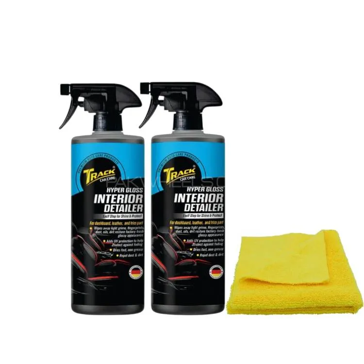Track Car Care-Pack of 2 Dashboard and Interior Detailer 500ml With Free Microfiber Towel Image-1