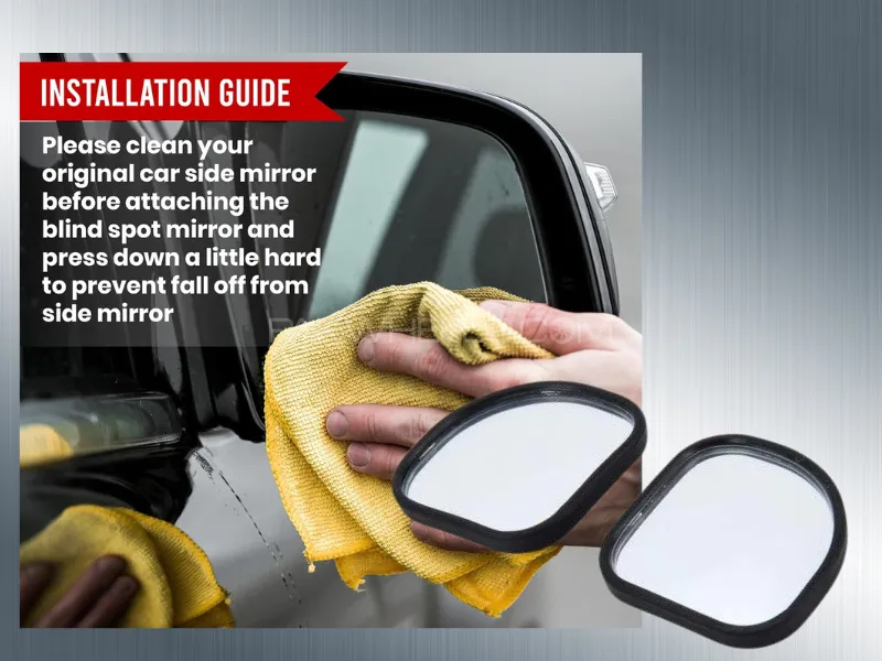 3R 1 Pair | Blind Spot Mirrors | Vehicle Square Rear View Wide Angle Round Convex Mirror  3R 1 Pair | Blind Spot Mirrors | Vehicle Square Rear View Wide Angle Round Convex Mirror  Image-2