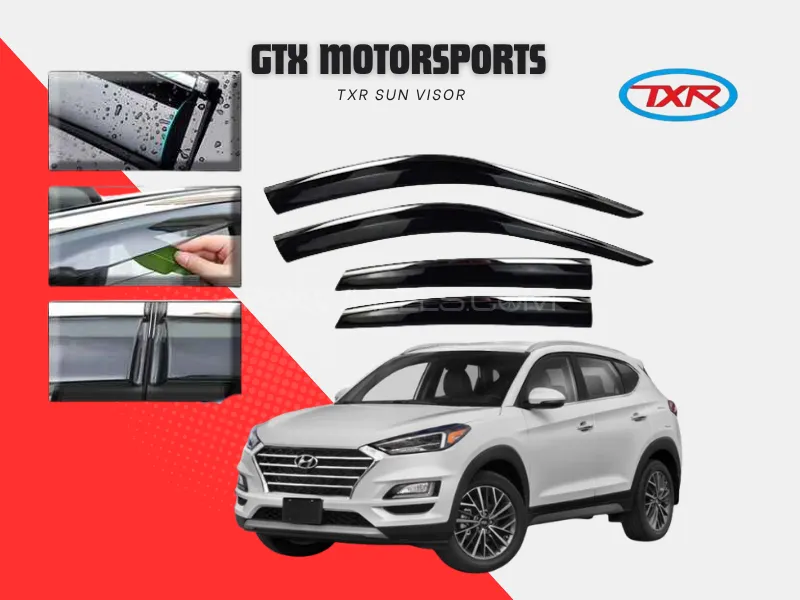 TXR Stainless Steel Door Visor / Air Press – Hyundai Tucson 2020–2023 (4Pcs Set) Image-1