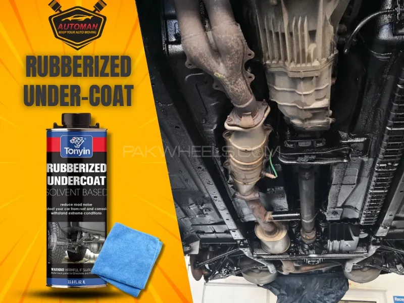 Tonyin Rubberized Coating 1L with Micro Fiber cloth  – Underbody Protection | AutoManPK Image-1