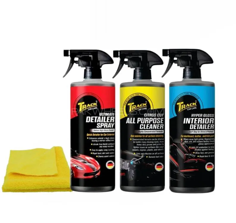 Track Car Care Pack of 3 - Interior Dashboard Detailer, Quick Detailer And All Purpose Cleaner  Image-1