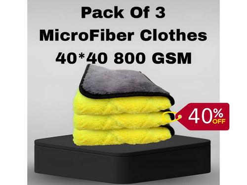 Pack of 3 MicroFiber Clothes 40*40 800GSM 2 in1 Color- MicroFiberCleaning Clothes for Home/Car&Bikes Pack of 3 MicroFiber Clothes 40*40 800GSM 2 in1 Color- MicroFiberCleaning Clothes for Home/Car&Bikes
