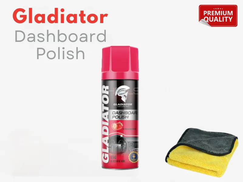 Gladiator Car Dashboard Polish 450ml | Strawberry Fragrance | UV Protection & Long Shine Gladiator Car Dashboard Polish 450ml | Strawberry Fragrance | UV Protection & Long Shine Image-1