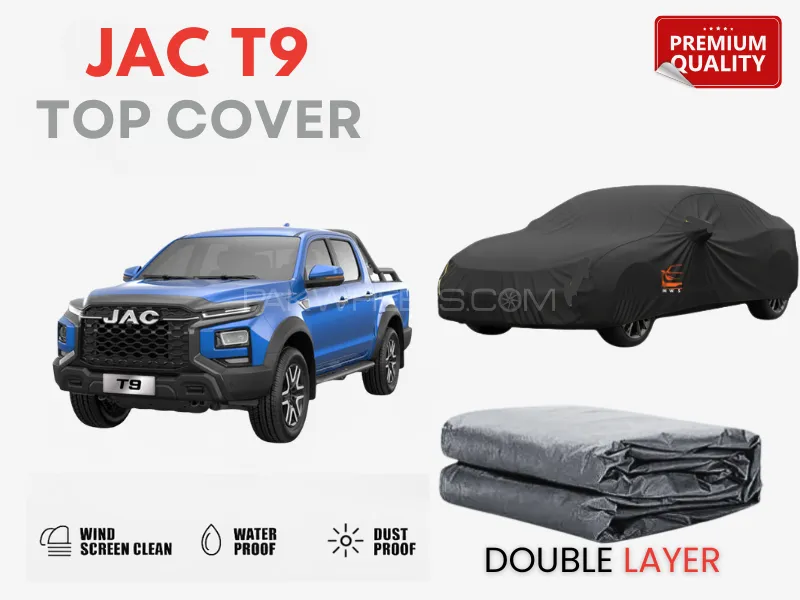 JAC T9 Hunter Double Layer Top Cover | Waterproof Black Protection | Dust & UV Resistant JAC T9 Hunter Double Layer Top Cover | Waterproof Black Protection | Dust & UV Resistant Image-1