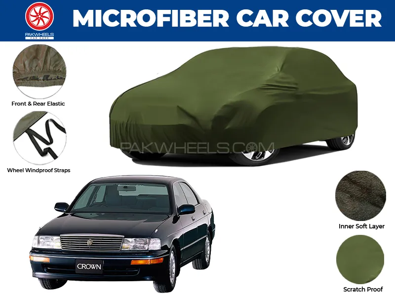 Toyota Crown 1991-1995 | Water Repellent and Anti Scratch Microfiber Car Top Cover Image-1