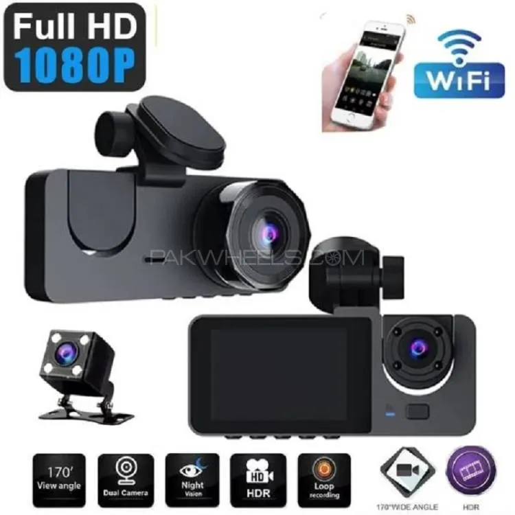 3 Channel Dash Cam 1080P Front and Rear Inside Car Camera WiFi APP Control Night Vision 3 Channel Dash Cam 1080P Front and Rear Inside Car Camera WiFi APP Control Night Vision Image-4