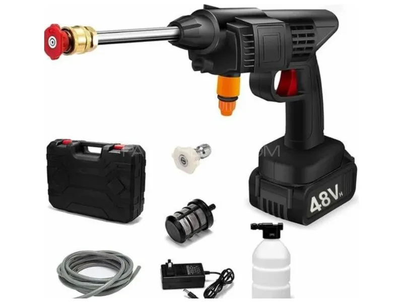 48V Rechargeable Cordless High-Pressure Car Washer – Portable Power Cleaning Kit with Foam Bottle 48V Rechargeable Cordless High-Pressure Car Washer – Portable Power Cleaning Kit with Foam Bottle Image-2