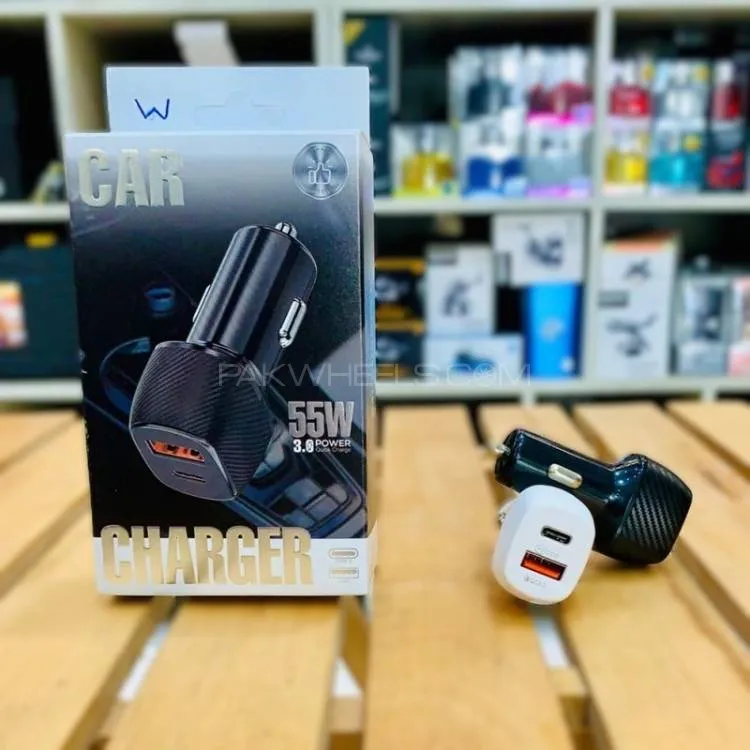 55 W 3.0A Dual USB Car Charger QC3.0 Fast Charging PD Phone Charger Image-1