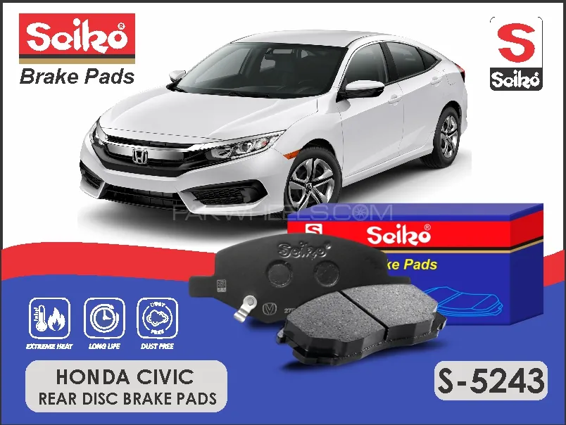 Honda Civic X 2017-2021 Premium Seiko Rear Disc Brake Pad Honda Civic X 2017-2021 Premium Seiko Rear Disc Brake Pad Image-1