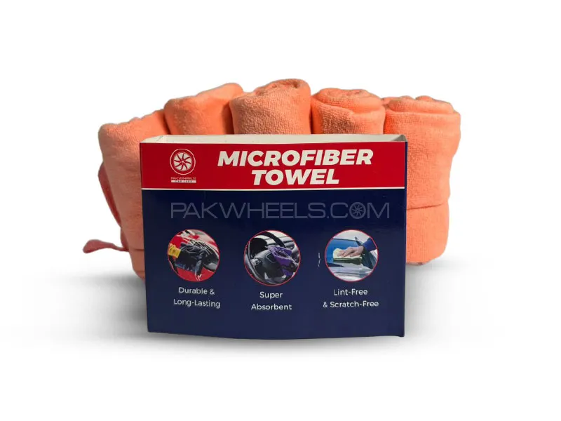 PakWheels Car Care - Microfiber Towel 40X40 (230GSM) - Interior & Engine Cleaning (Pack Of 5) PakWheels Car Care - Microfiber Towel 40X40 (230GSM) - Interior & Engine Cleaning (Pack Of 5) Image-3