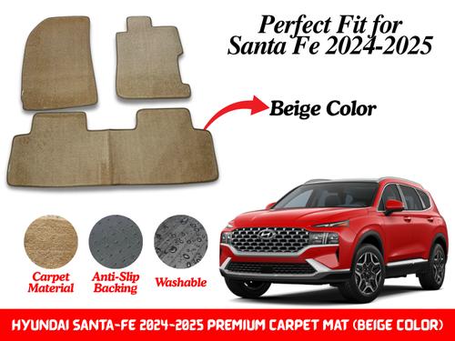 Premium Quality Hyundai Santa-Fe 2024-2025 Fitting Carpet Floor Mats (Beige) | Perfect Fit Mats Premium Quality Hyundai Santa-Fe 2024-2025 Fitting Carpet Floor Mats (Beige) | Perfect Fit Mats