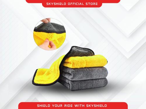Microfiber Towels Yellow & Grey 40X40 (800 GSM) Microfiber Towels Yellow & Grey 40X40 (800 GSM)