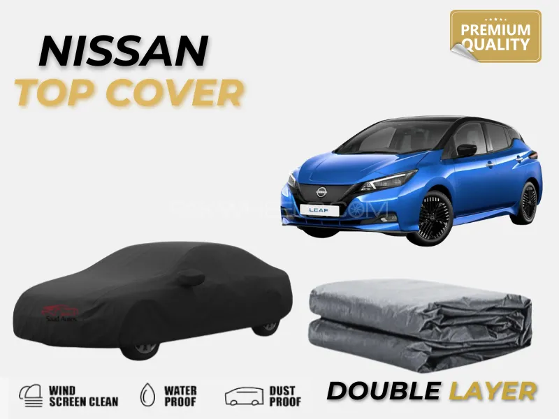 Nissan Leaf Double Layer Car Top Cover | Black | Waterproof & UV Resistant Protection Image-1