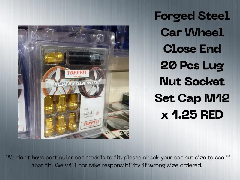 20 Pcs | Anti Theft Wheel Nuts | 12mm X 1.25 | Lug Nuts Golden | Universal Fitting  Image-1